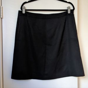 J CREW - Black wool A-line mini skirt - 14